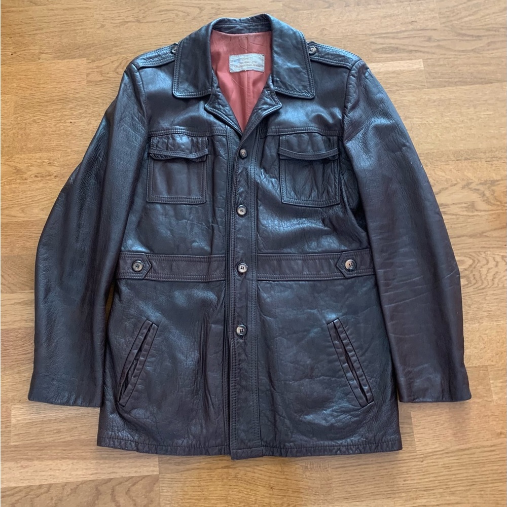Vintage Sears Men’s Brown Leather Jacket, Chest 42” Medium to Large